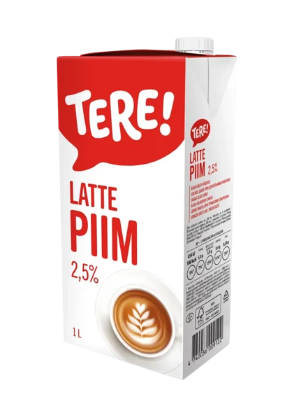 Tere kõrgkuumutatud latte piim 