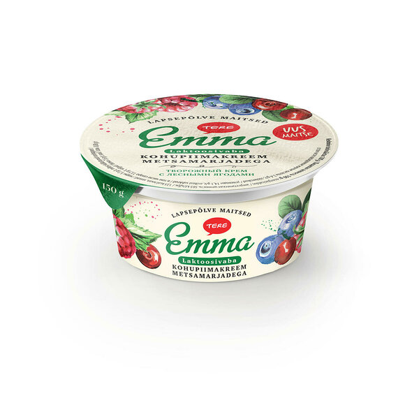 Emma curd cream with wildberries. Lactose free