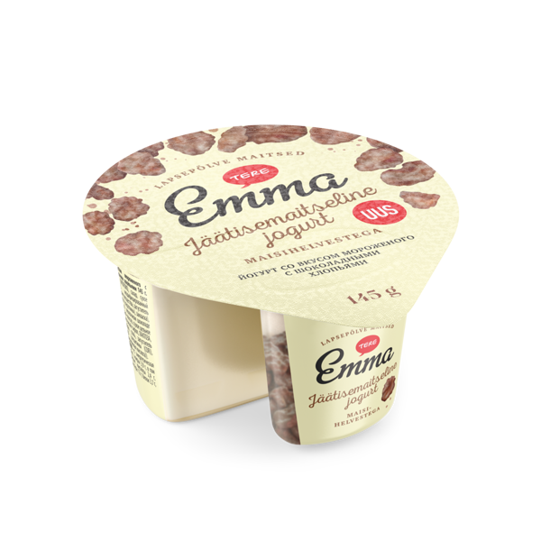 Emma jäätisemaitseline jogurt maisihelvestega