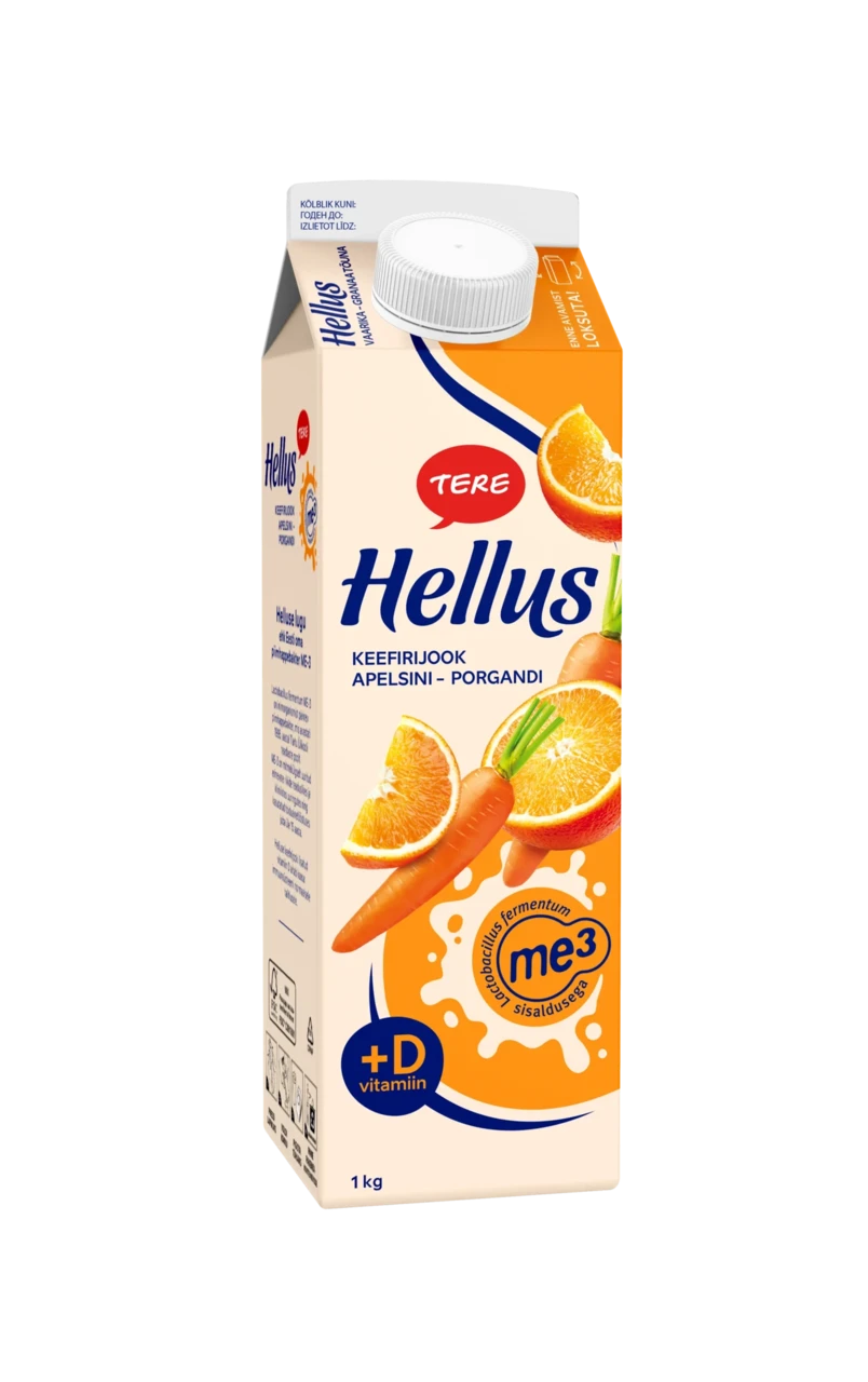 Kefir drink with orange and carrot