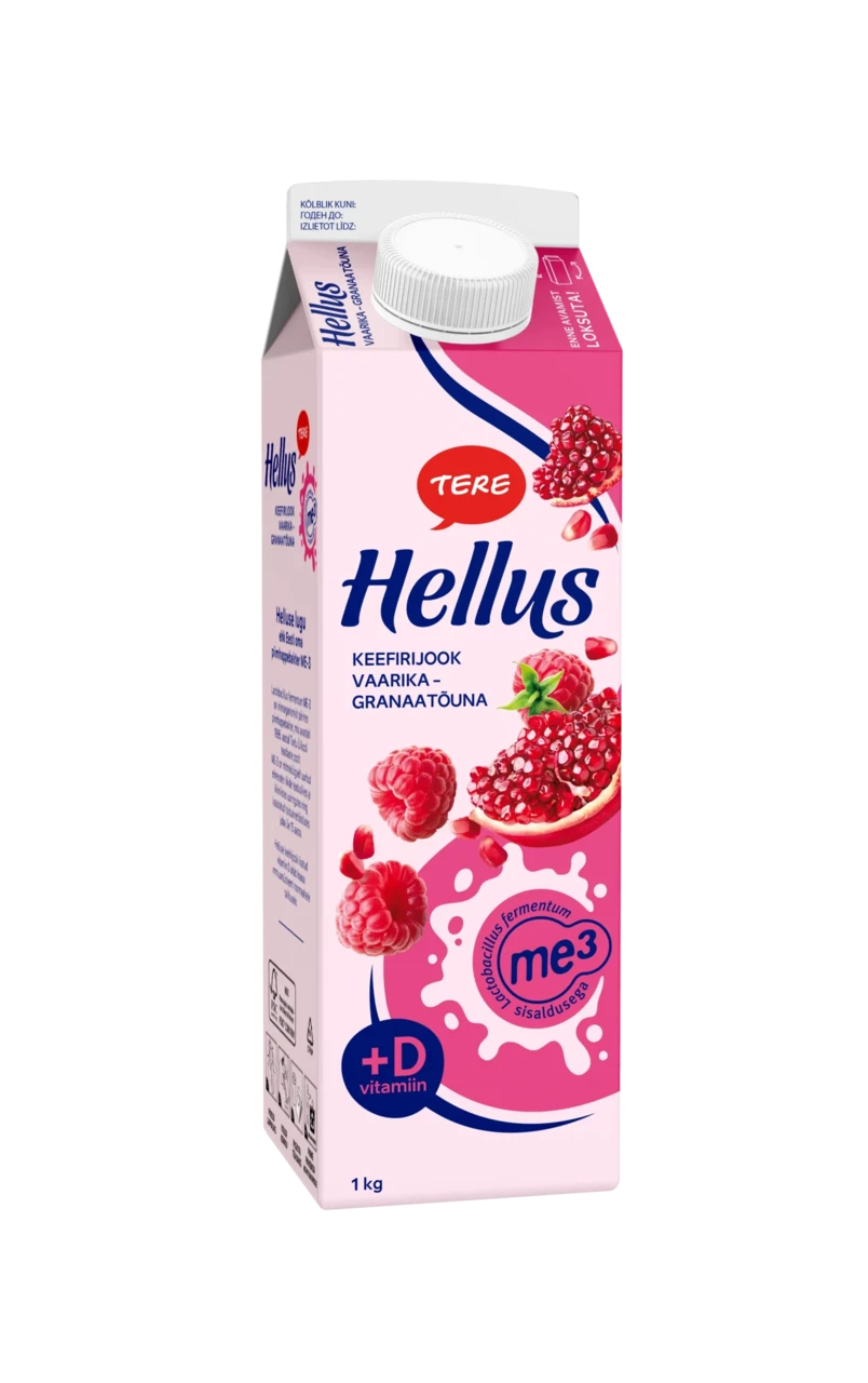 Kefir drink with raspberry and pomegranate 