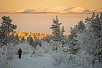 Views of the Pallas range at sunset Levi Lapland Finland