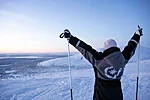 Happy skier in Levi Lapland Finland
