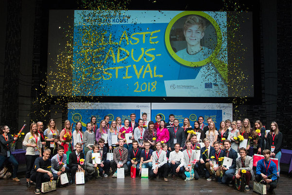2018. aasta õpilaste teadustööde riikliku konkursi parimatest parimad. Foto: Sven Tupits.