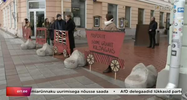 Tartu Üliõpilaste Looduskaitseringi tudengite protesti kajastas ka ETV (Allikas: ERR)