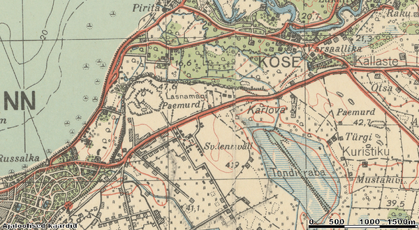 Tondi raba 1936. aasta kaardil. Allikas: Maa-amet.