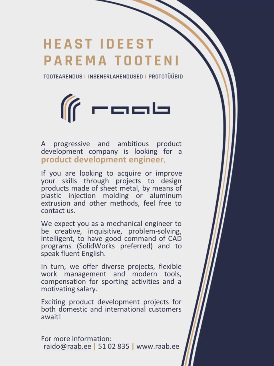 Looking for a product development engineer