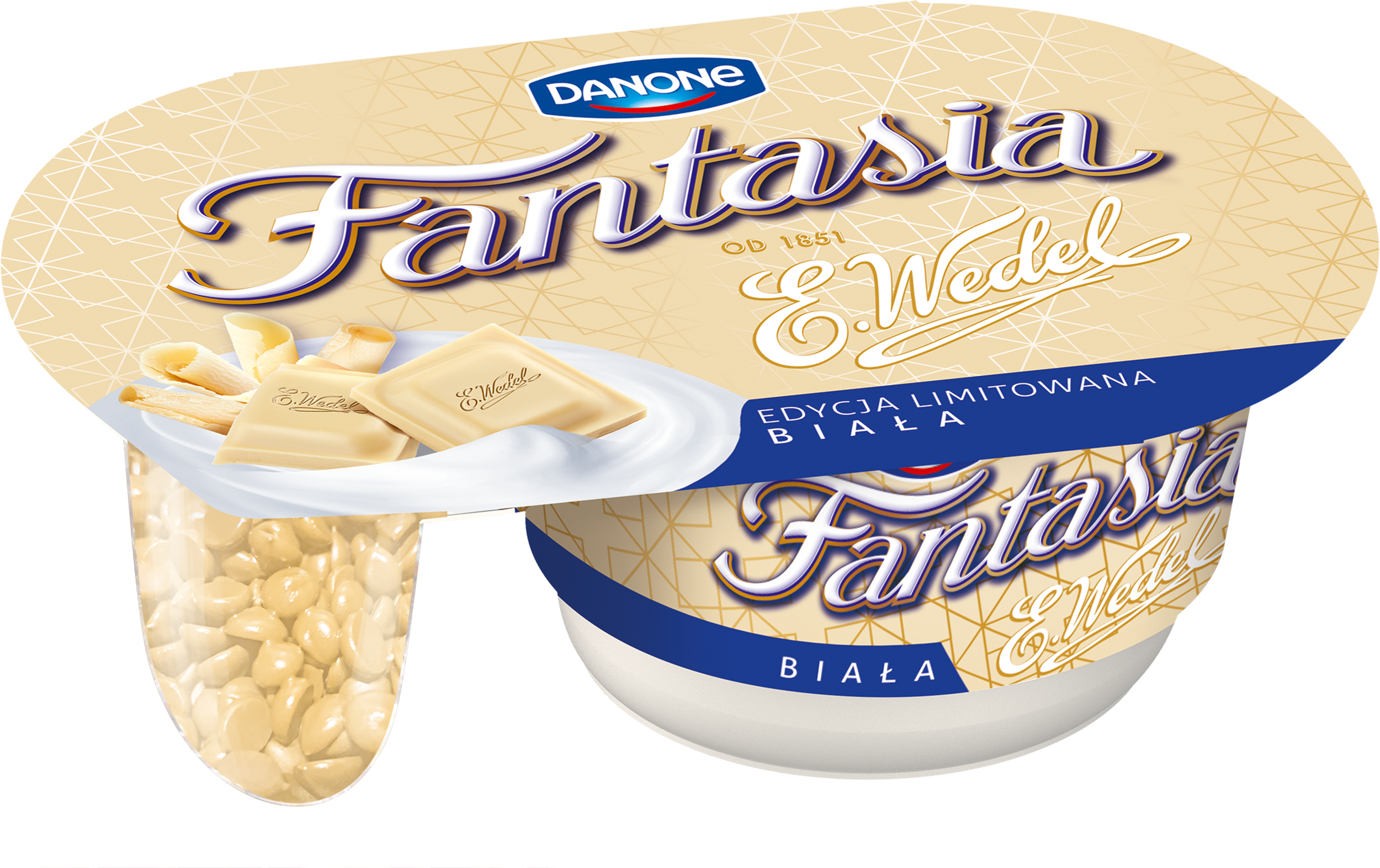 Fantasia kreminis jogurtas su baltojo šokolado gabaliukais