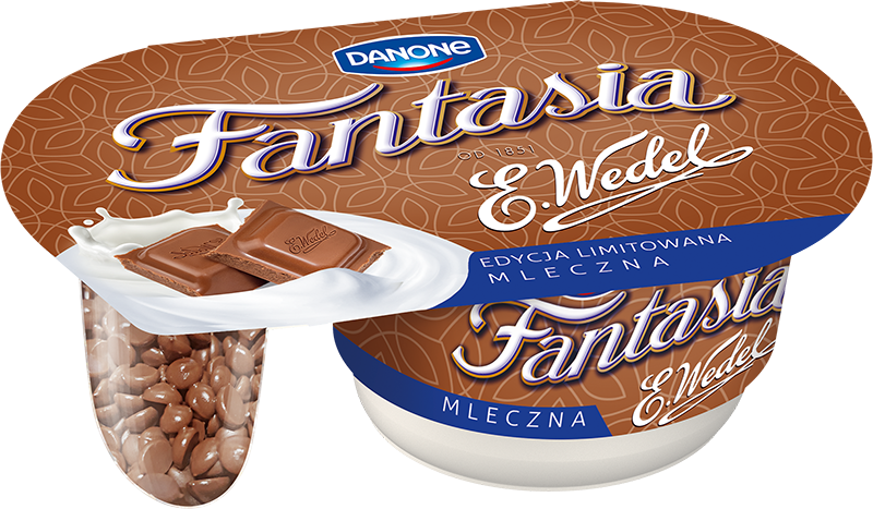 Fantasia kreminis jogurtas su pieninio šokolado gabalėliais