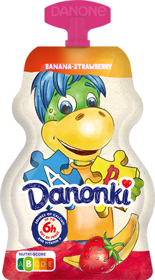 Bananinis jogurtas su braškėmis, kalciu ir vitaminu D