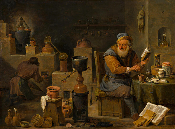 David Teniers Noorem "Alkeemik".  Ca 1640-1650. Allikas: Wikimedia Commons.