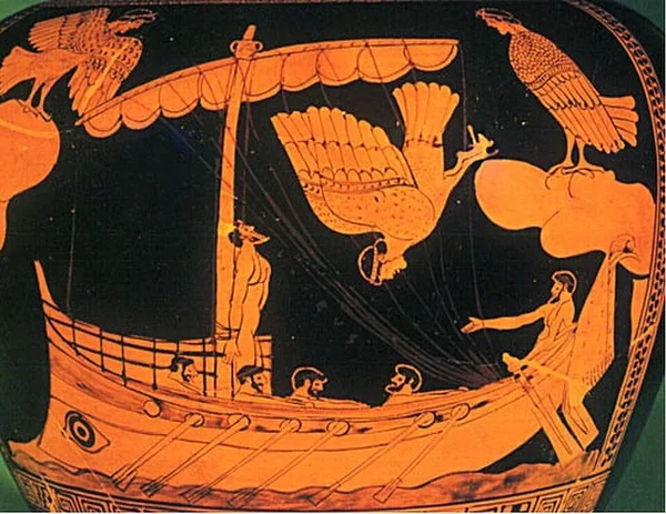 Odysseus ja sireenid. Allikas: Wikimedia Commons.