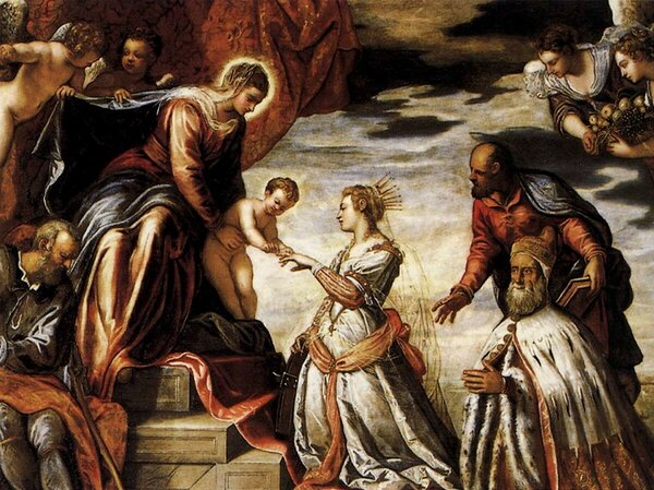 Jacopo Tintoretto: Püha Caterina müstiline abielu (1576). Venezia, Palazzo ducale