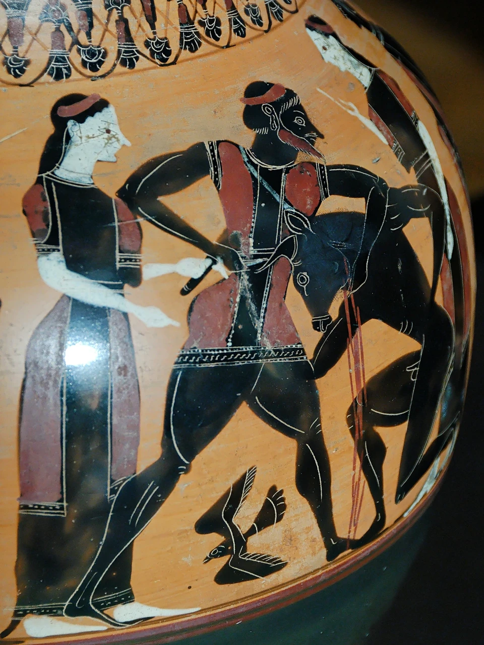 Fotol: Theseus Minotaurost tapmas, Atika amfora ca 540. aastast eKr. Allikas: Wikimedia Commons. 