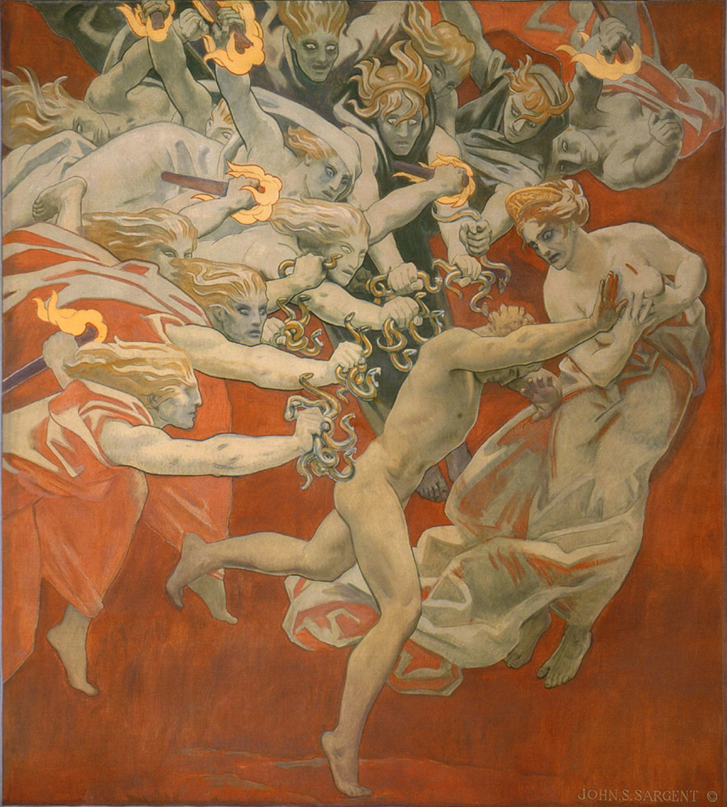 John Singer Sargent (1921), Orestest jälitavad fuuriad, Museum of Fine Arts, Boston.
