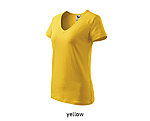 DREAM naiste v-kaelusega veniv kollane t-särk