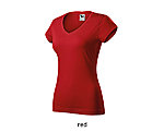 FIT V-NECK naiste v-kaelusega punane fit särk