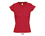 MOON naiste v-kaelusega punane t-särk
