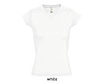 MOON naiste v-kaelusega valge t-särk