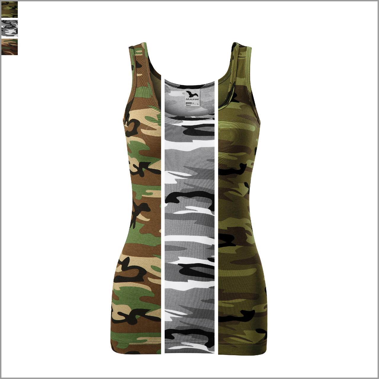 CAMO TRIUMPH naiste puuvill-elastaan camo top