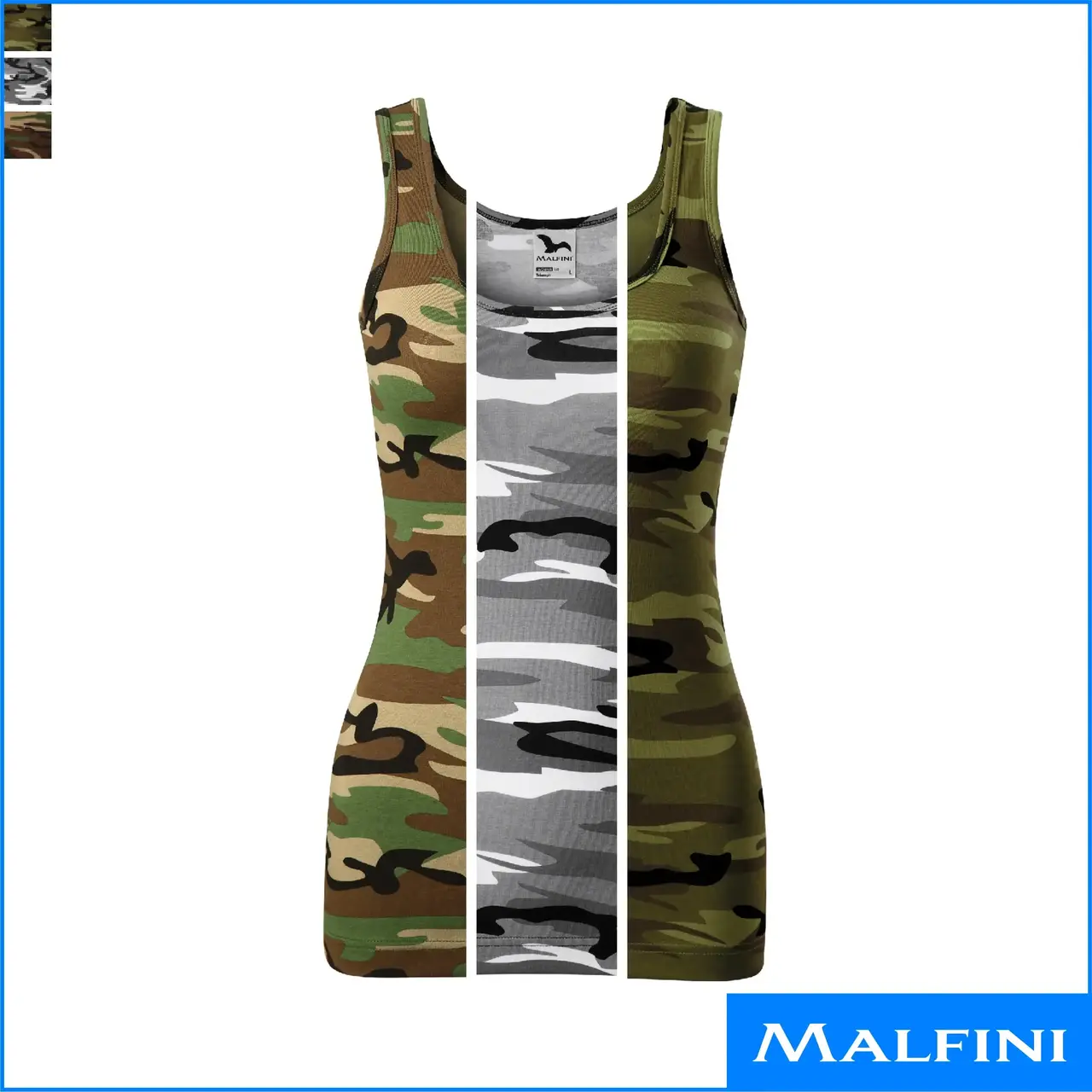 CAMO TRIUMPH naiste puuvill-elastaan camo top