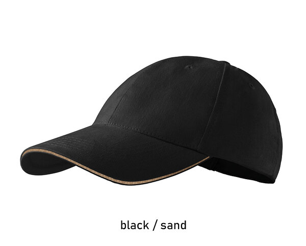 6P SANDWICH klassikaline kahevärviline must-beež nokamüts