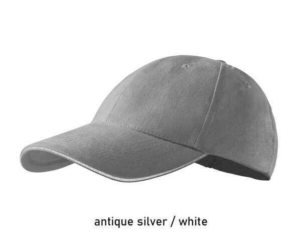 6P SANDWICH klassikaline kahevärviline hall-valge nokamüts