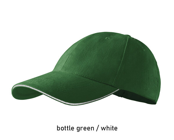 6P SANDWICH klassikaline kahevärviline roheline-valge nokamüts