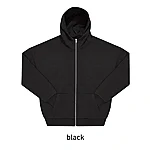 INFLUENCE ZIP HOOD oversized kapuutsi ja lukuga pusa: must