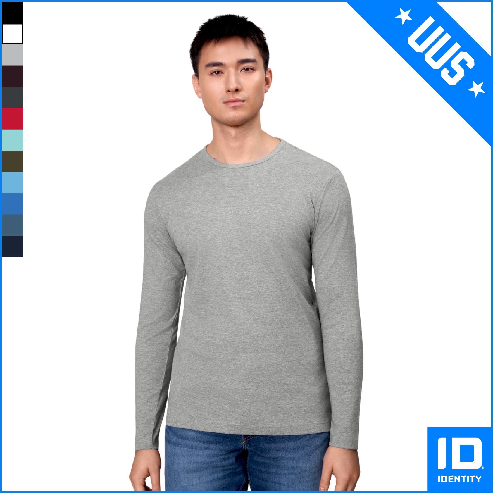 ID0518 meeste pikkade varrukatega interlock särk