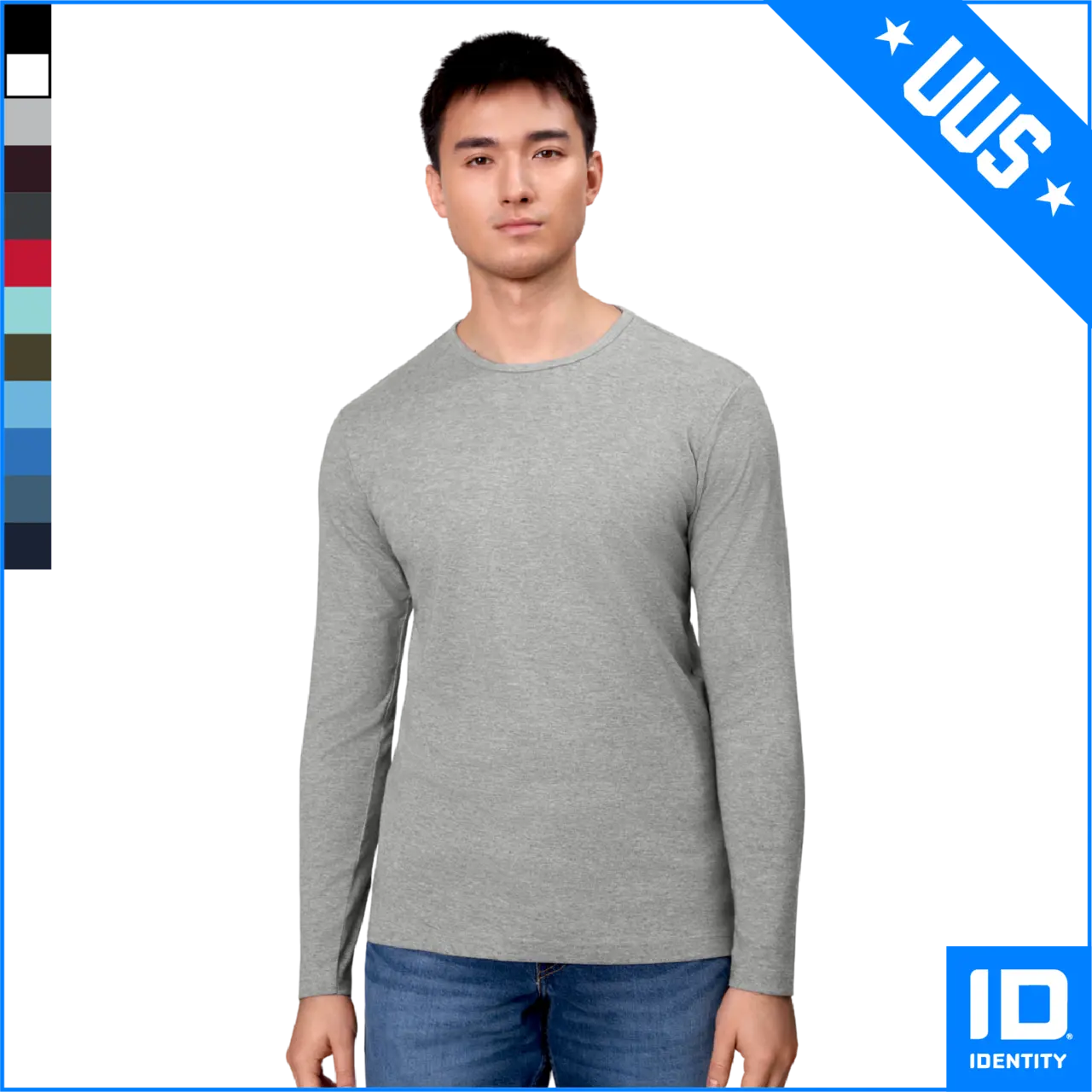 ID0518 meeste pikkade varrukatega interlock särk