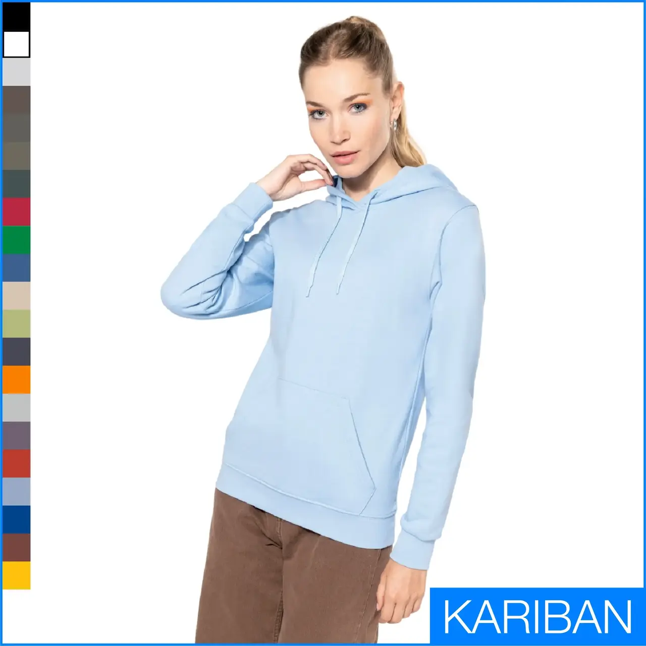 K473 laia värvivalikuga kapuutsiga naiste pusa