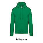 K476 laia värvivalikuga kapuutsiga meeste / unisex pusa, roheline