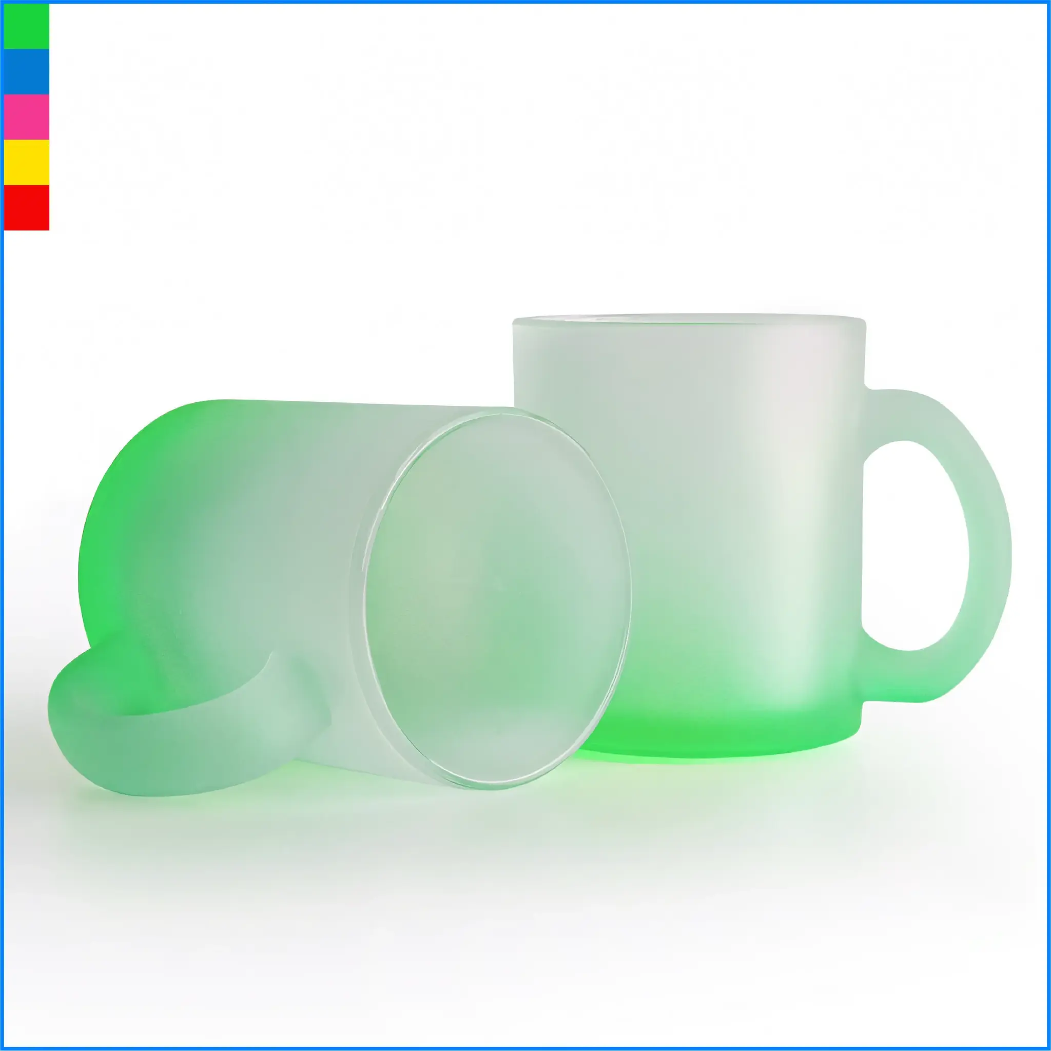 "JÄÄTUNUD" VÄRVILINE KRUUS omapärase disainiga klaasist kruus