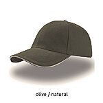 LIBERTY SANDWICH kontrastse äärega nokamüts, oliiviroheline / naturaalne