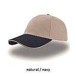 LIBERTY SANDWICH kontrastse äärega nokamüts, naturaalne / tumesinine