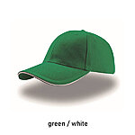 LIBERTY SANDWICH kontrastse äärega nokamüts, roheline / valge
