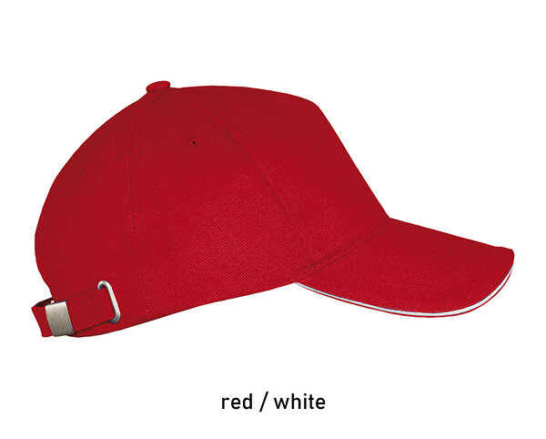LONG BEACH klassikaline punane-valge nokamüts