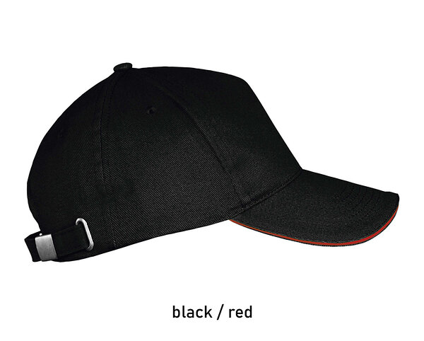 LONG BEACH klassikaline must-punane nokamüts