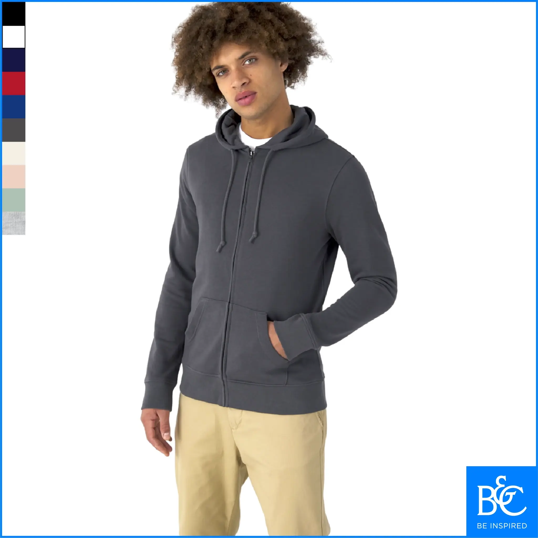 ORGANIC ZIPPED HOOD kapuutsi ja lukuga pusa