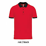 PA489 mitmevärviline meeste sportlik polo, punane ja must