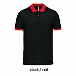 PA489 mitmevärviline meeste sportlik polo, must ja punane