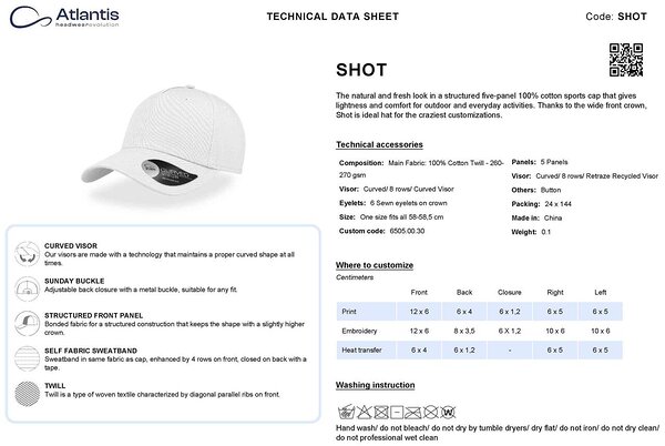 SHOT sportlik nokamüts, tehniline info