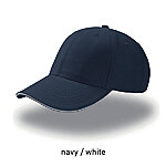 SPORT SANDWICH sportlik kontrastse äärega nokamüts, tumesinine / valge