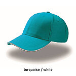 SPORT SANDWICH sportlik kontrastse äärega nokamüts, türkiissinine / valge