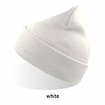 WIND-S taaskasutatud polüestrist pehme kootud müts. valge