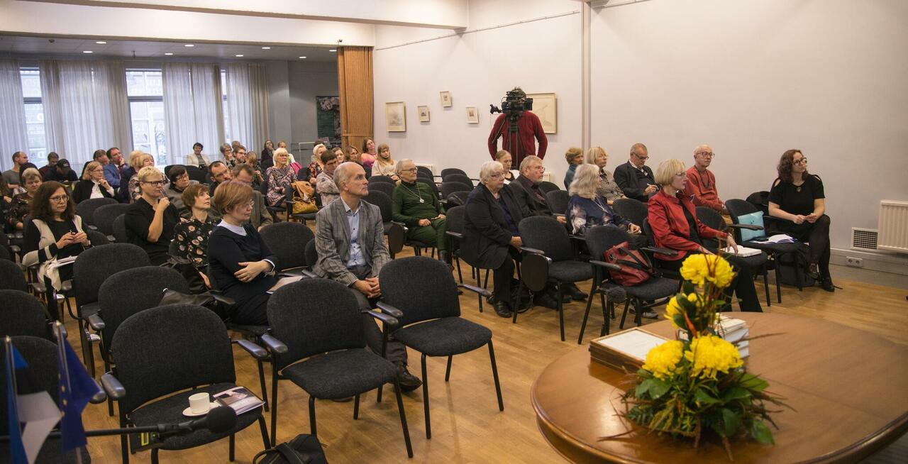 Konverents &quot;Elu. Aeg. Lugu. Ene Mihkelson 75&quot; Eesti Kirjandusmuuseumis 18.10.2019. Foto: Alar Madisson.