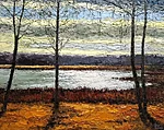 &quot;Light. Viljandi Lake&quot;. 2024. Oil on canvas. 80x100 cm. Private collection 