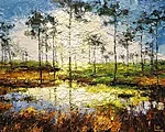 &quot;Valguse peegeldus. Raba&quot;. 2025. Õli lõuendil. 80x100 cm. Erakogus 