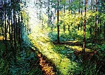 &quot;Light. Pines&quot;. 2025. Oil on canvas. 100x140 cm. Private collection 